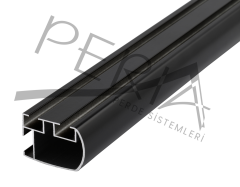 PERİA | Alüminyum 2 Kanallı Dekoratif Perde Kornişi Siyah